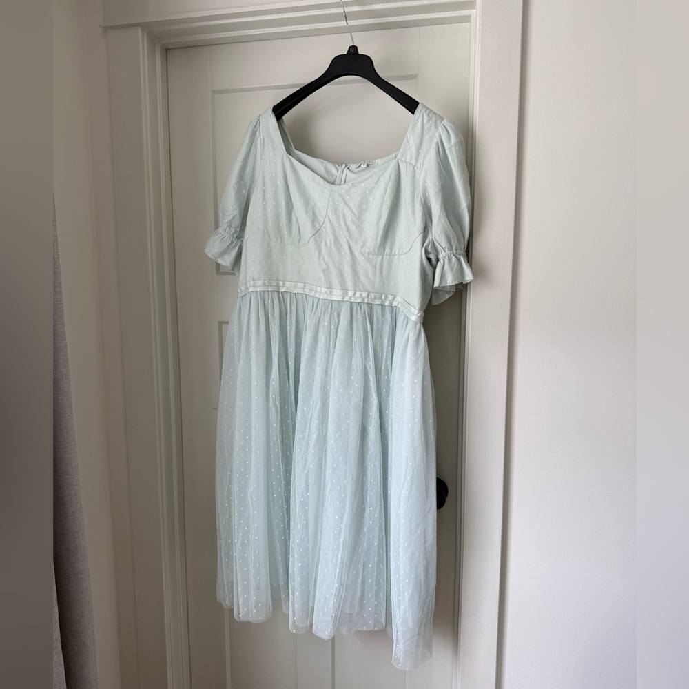 Ivy City Co Light Mint Swiss Dot Tulle Party Dress